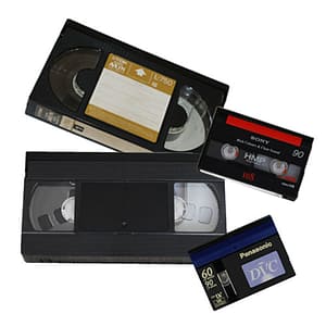 photo of various types of video tape to transfer