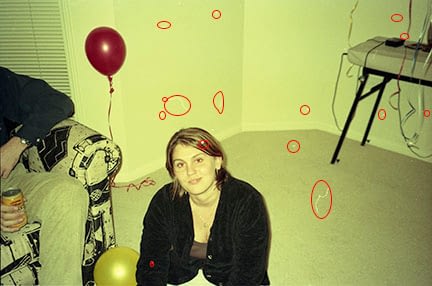 photo of pre fix with markers photo of image before correction